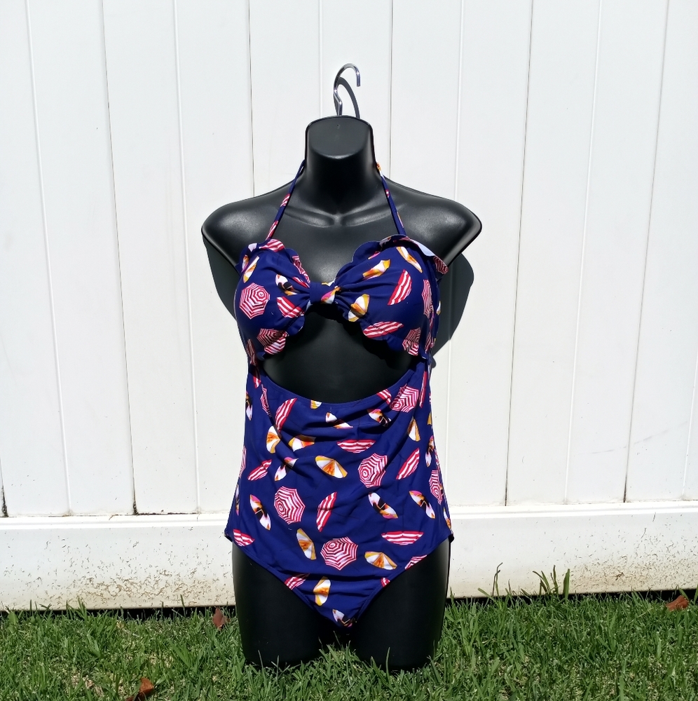 vintage style halter monokini swimsuit size 8/10